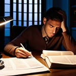 **Prompt 1 (The Intensive Study):**
    "A person deeply immersed in books and notes at a desk late at night. Empty coffee cups and scattered financial documents surround them. The scene conveys intense concentration, occasional frustration, and the overwhelming nature of complex financial concepts, bathed in the soft glow of a desk lamp. Realistic, cinematic."
