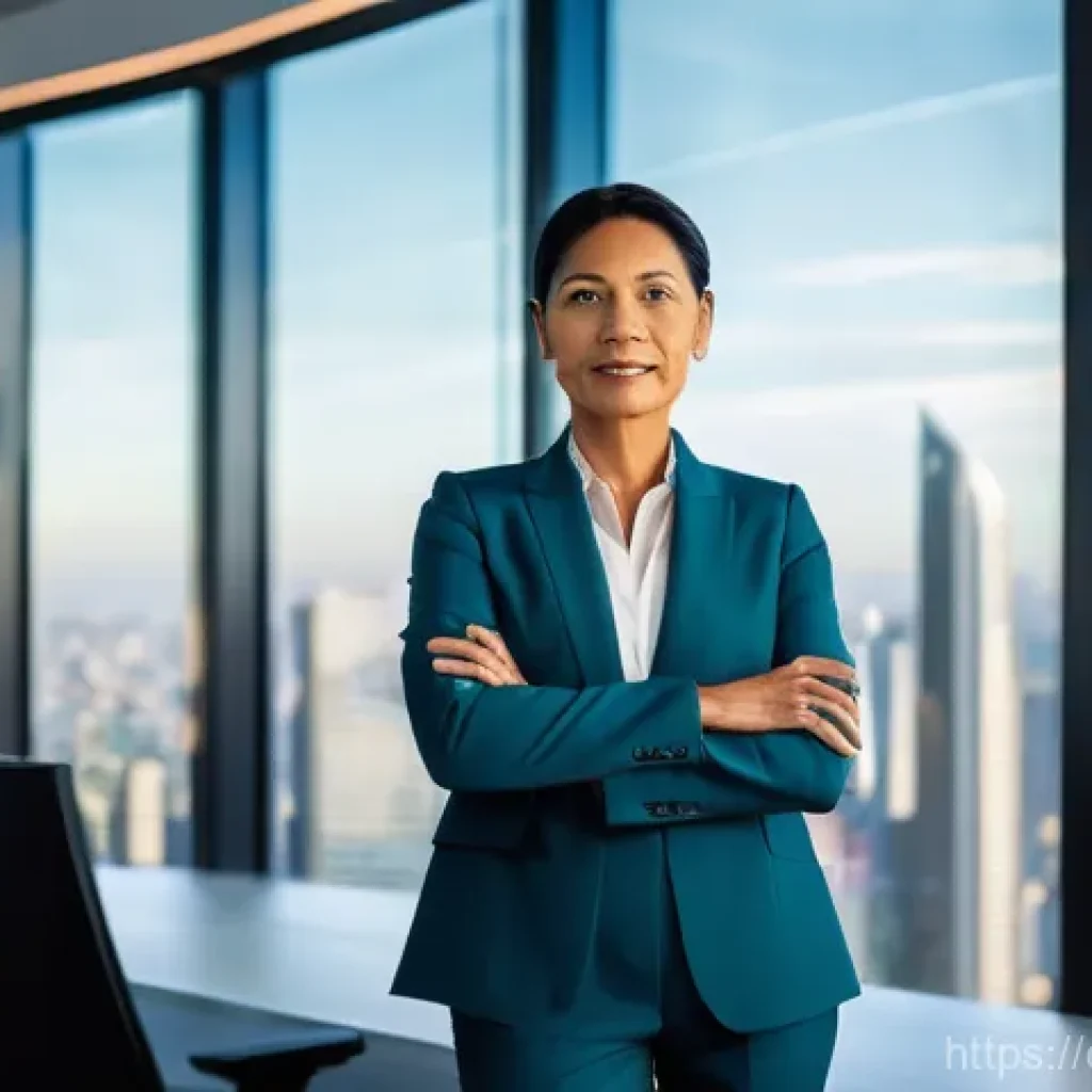 자산관리사의 목표 설정과 달성 방법 - **Prompt:** A confident, professional financial advisor, a woman in her late 40s with a warm but foc...