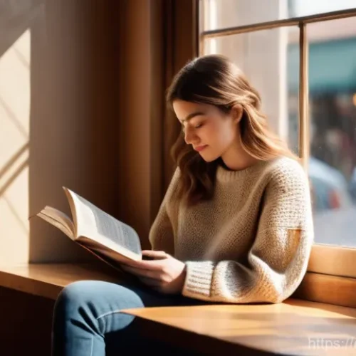 자산관리사의 자격증 추천 순위 - **Prompt:** A young woman, in her early twenties, is seated comfortably in a sunlit corner of a char...